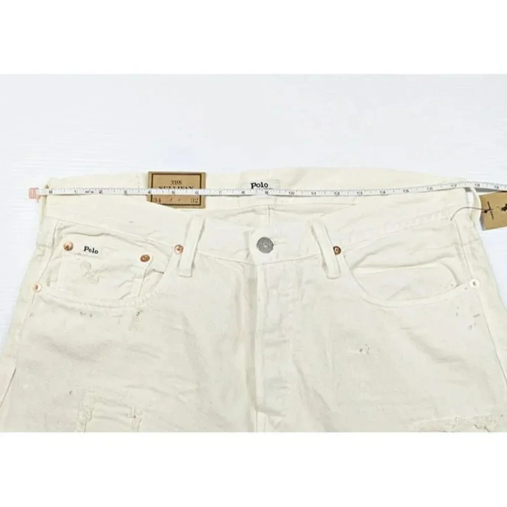 Polo Ralph Lauren Men's Sullivan Slim Distressed Jean White Size 34 (MSRP $198)